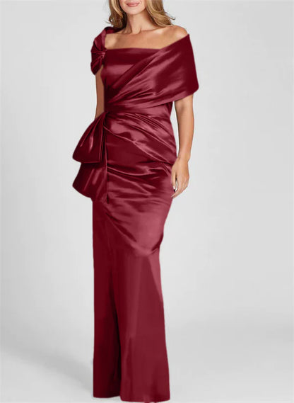 Sheath Off-The-Shoulder Floor-Length Mother Of The Bride Dresses