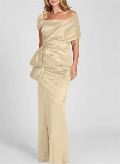 Sheath Off-The-Shoulder Floor-Length Mother Of The Bride Dresses