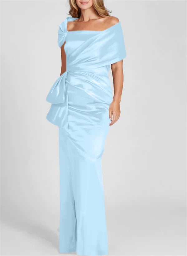 Sheath Off-The-Shoulder Floor-Length Mother Of The Bride Dresses