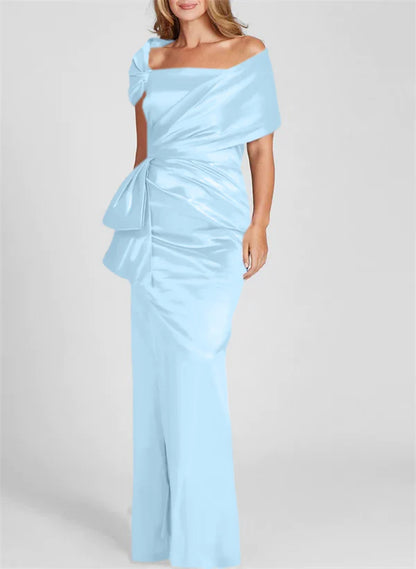 Sheath Off-The-Shoulder Floor-Length Mother Of The Bride Dresses