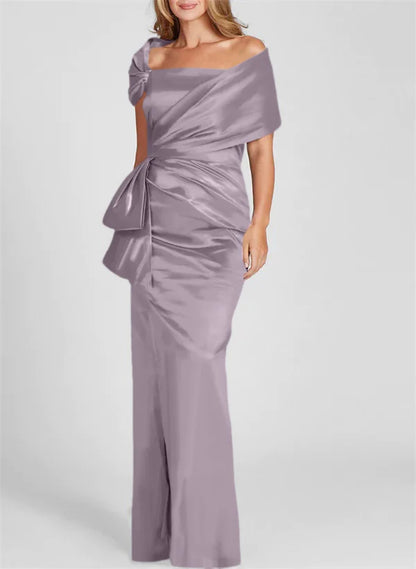 Sheath Off-The-Shoulder Floor-Length Mother Of The Bride Dresses