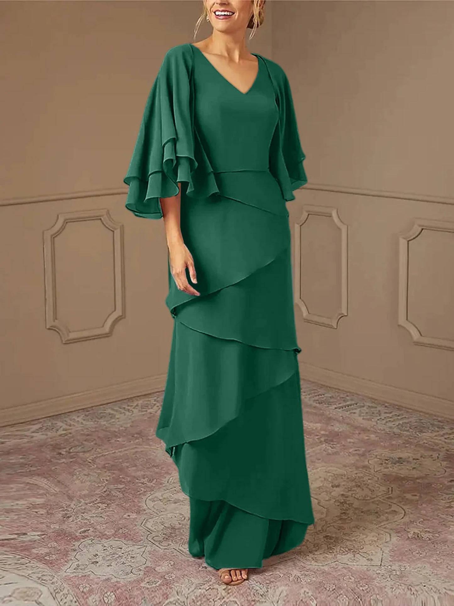 Sheath/Column V-Neck Mother Of The Bride Dresses