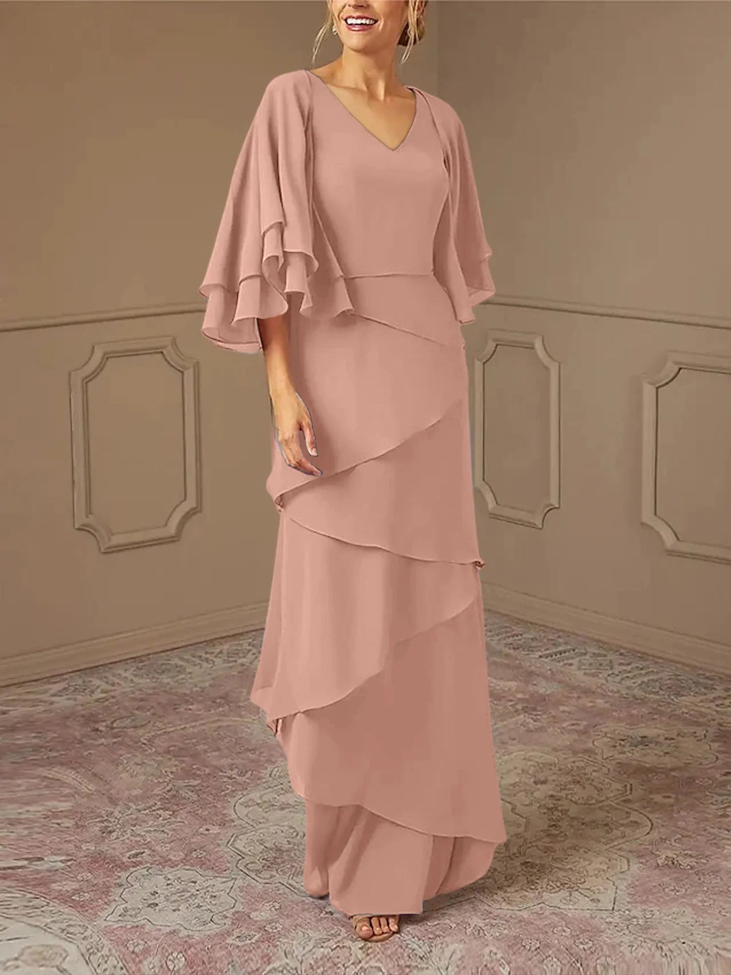 Sheath/Column V-Neck Mother Of The Bride Dresses