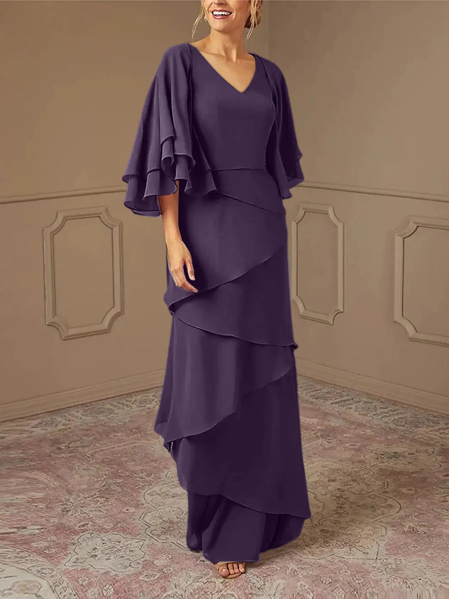 Sheath/Column V-Neck Mother Of The Bride Dresses