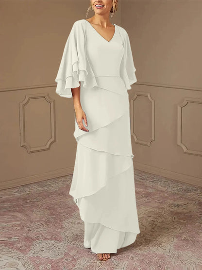 Sheath/Column V-Neck Mother Of The Bride Dresses