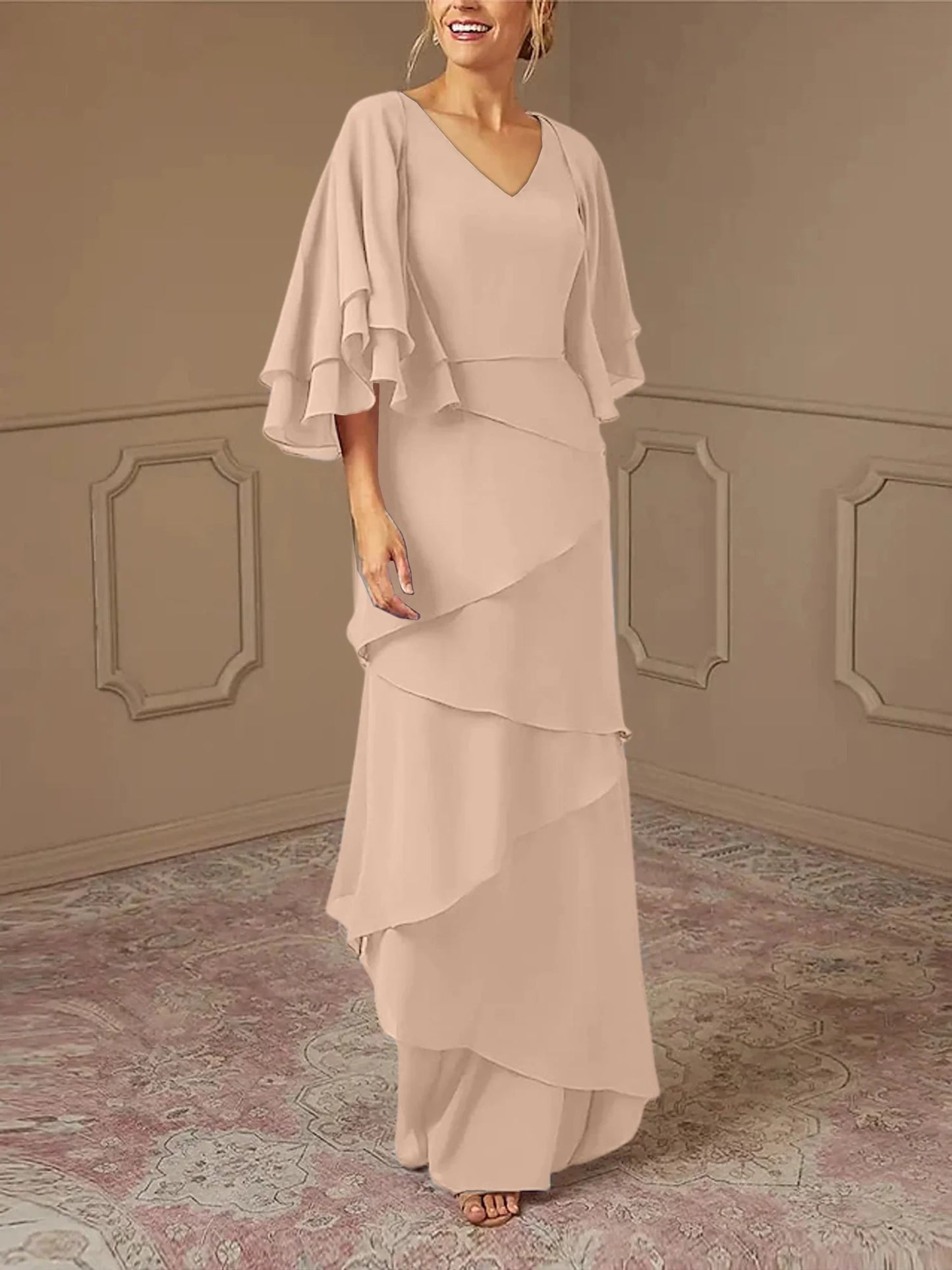 Sheath/Column V-Neck Mother Of The Bride Dresses