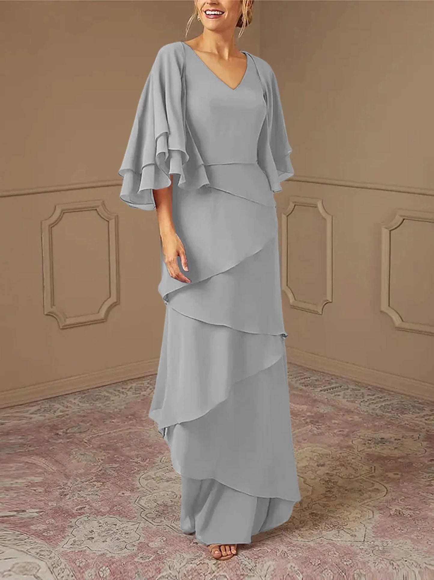 Sheath/Column V-Neck Mother Of The Bride Dresses