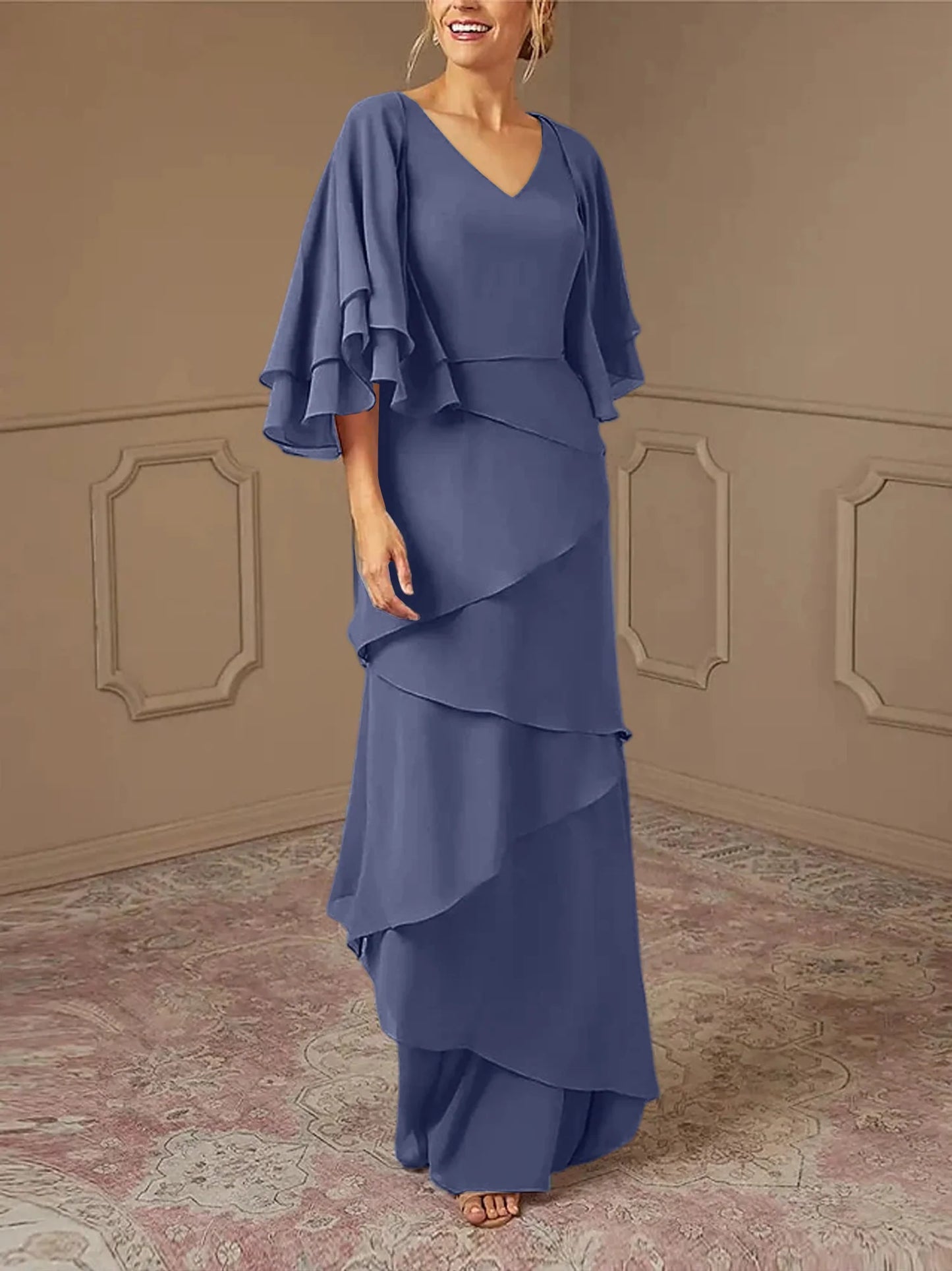 Sheath/Column V-Neck Mother Of The Bride Dresses