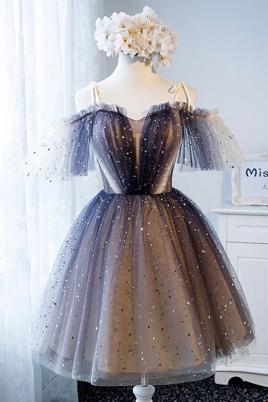 unique tulle short homecoming dress