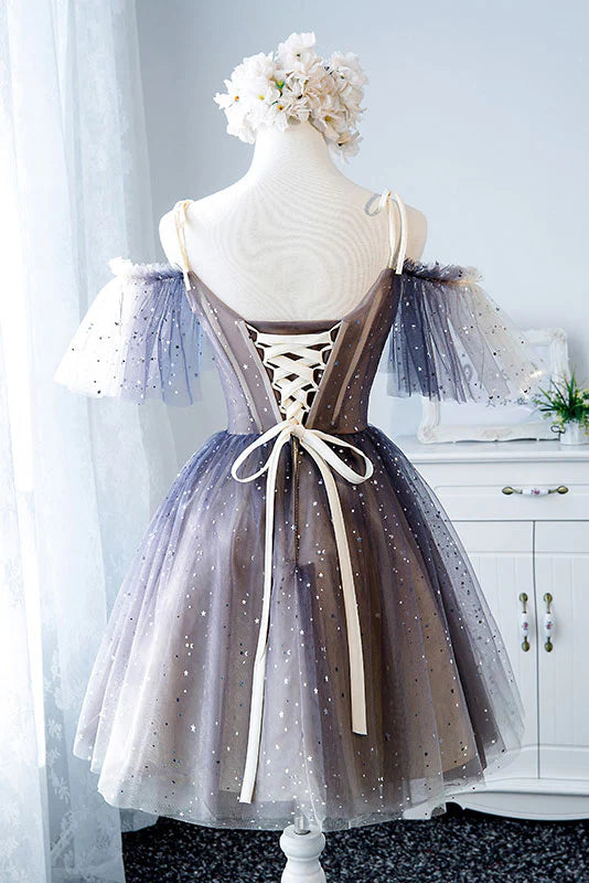 unique tulle short homecoming dress