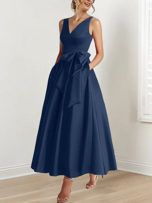 A-Line/Princess V-Neck Ankle-Length Mother Of The Bride Dresses