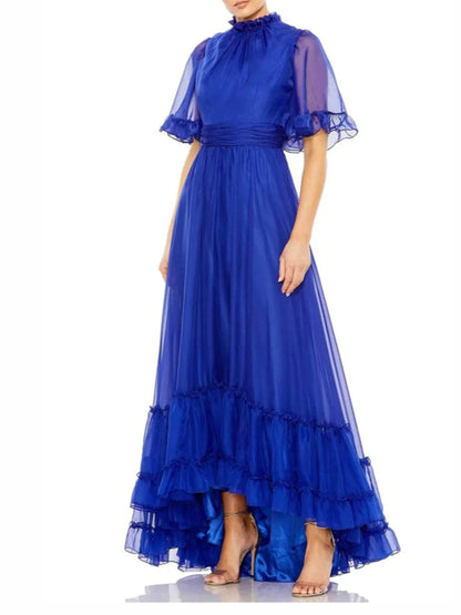 A-Line High Neck Floor-Length Evening Dress