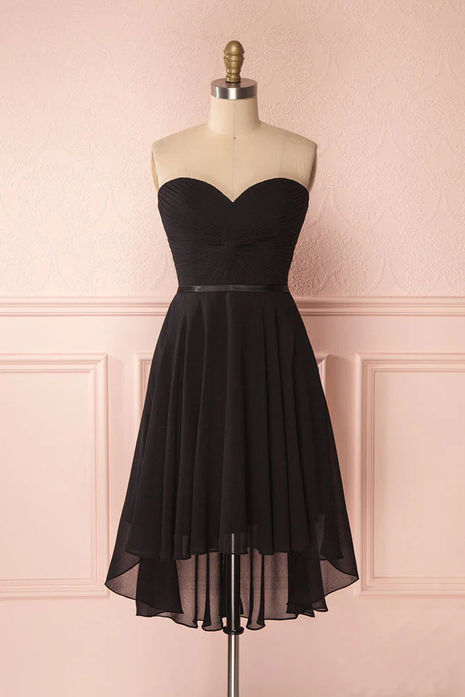 Simple sweetheart neck chiffon short homecoming dress