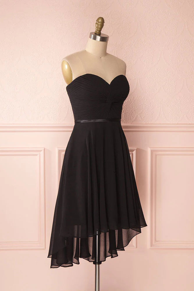 Simple sweetheart neck chiffon short homecoming dress