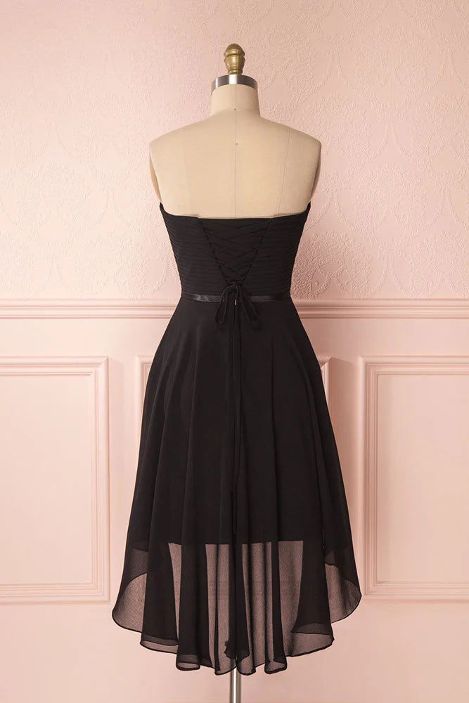 Simple sweetheart neck chiffon short homecoming dress