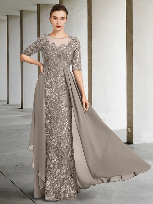 A-Line Scoop Floor-Length Mother Of The Bride Dresses