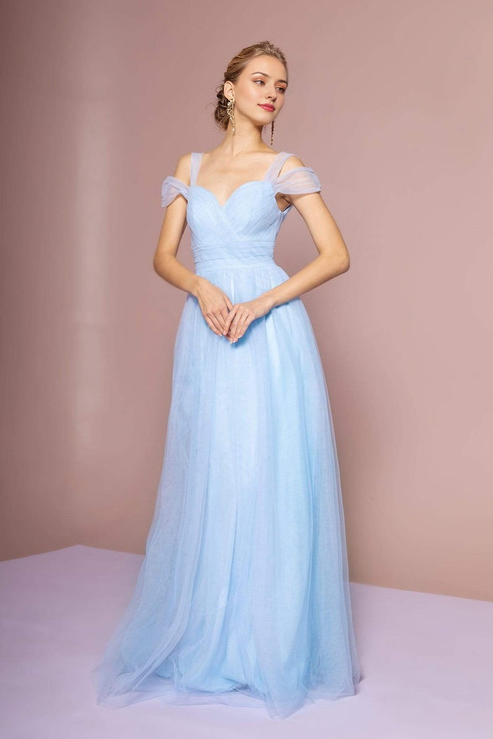 Weitese Shoulder Sweetheart Neck Tulle A-Line Gown