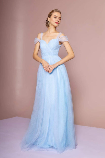 Weitese Shoulder Sweetheart Neck Tulle A-Line Gown