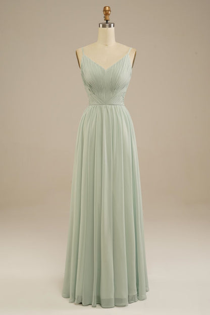 Weitese A-Line Floor Length Chiffon Bridesmaid Dress