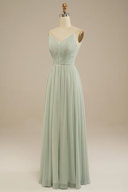 Weitese A-Line Floor Length Chiffon Bridesmaid Dress