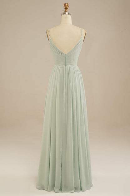 Weitese A-Line Floor Length Chiffon Bridesmaid Dress