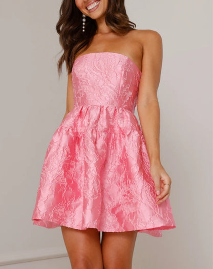 A-line Off-the-Shoulder Sleeveless Printing Short Homecoming Dress