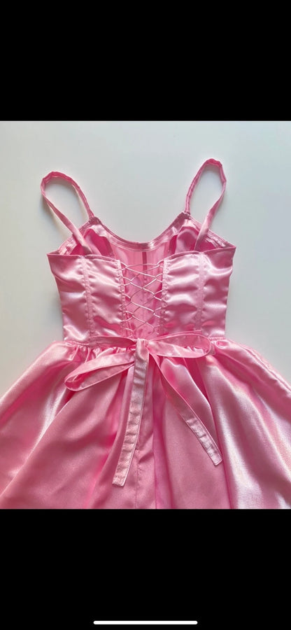 A-line Pink Satin Short Homecoming Dress V Cut Chic Dress Pink Short Dress Pink Short Corset Dress Party Graduation Dres Prom Corset Dress