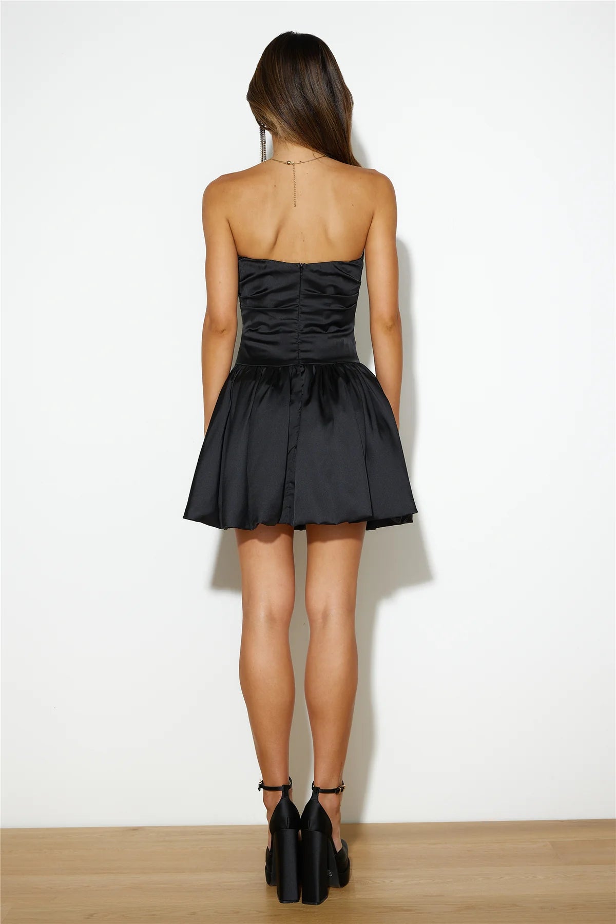 A-line Pleated Off-the-Shoulder Strapless Sleeveless Short Homecoming Dress