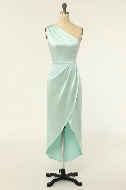 Satin One-Shoulder Bridesmaid Dress