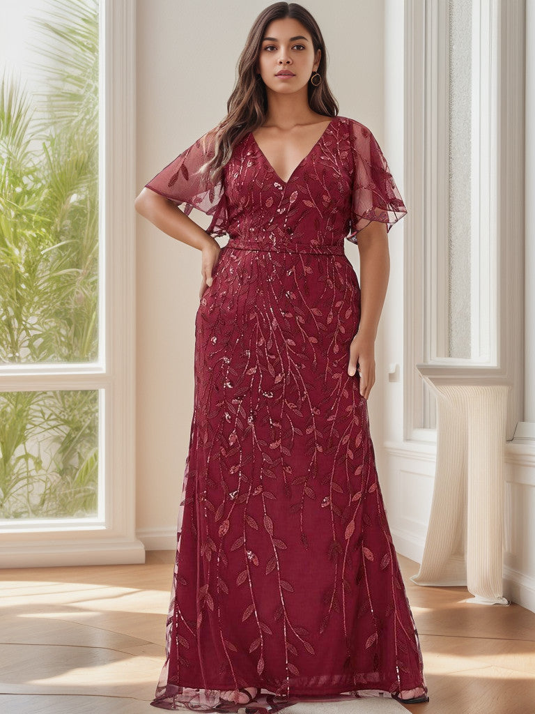 Weitese Plus Size Long Mermaid Formal Dresses for Weddings