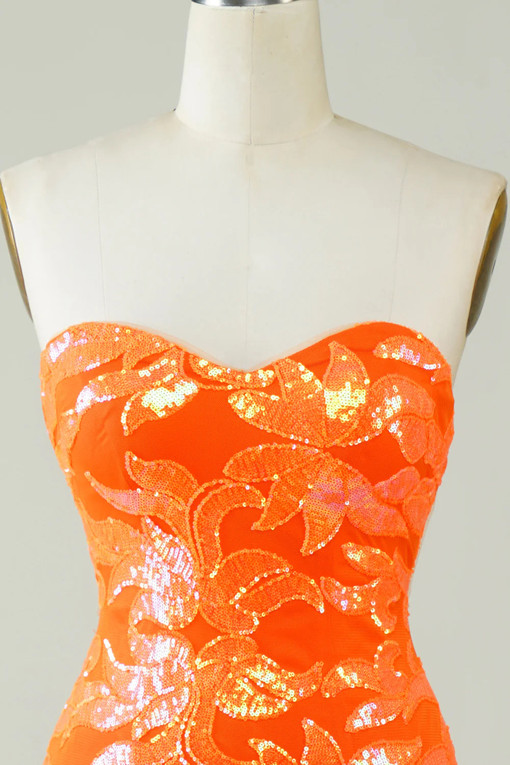 Orange Glitter Tight Short Glitter Homecoming Dress