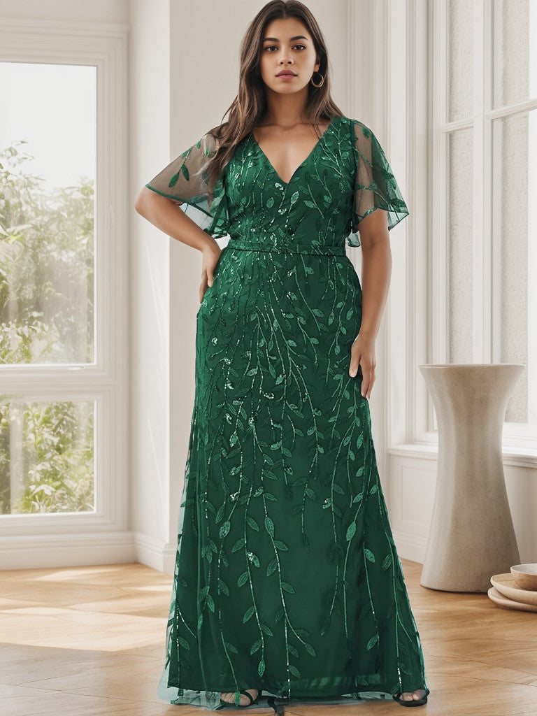 Weitese Plus Size Long Mermaid Formal Dresses for Weddings