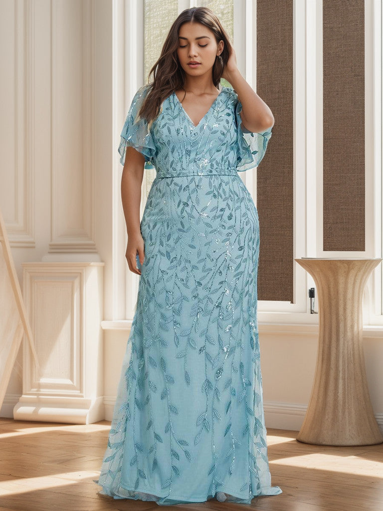 Weitese Plus Size Long Mermaid Formal Dresses for Weddings