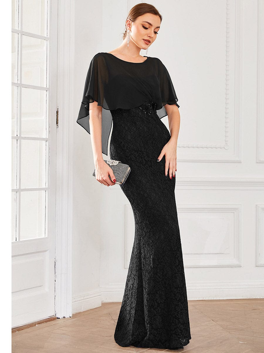 Weitese Lace Fishtail Chiffon Coverup Mother of the Bride Dress