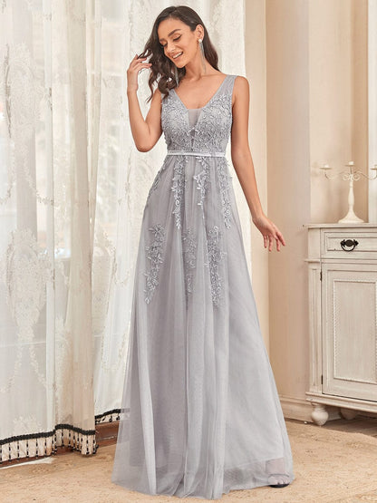 Weitese Maxi Long Elegant Ethereal Tulle Evening Dress