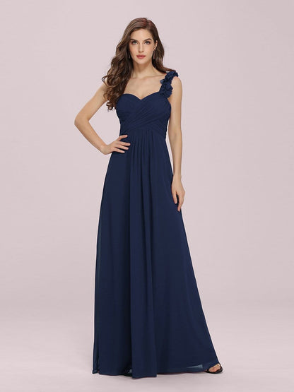 Weitese Sweet Pleated Bodice One Shoulder Chiffon Bridesmaid Dress