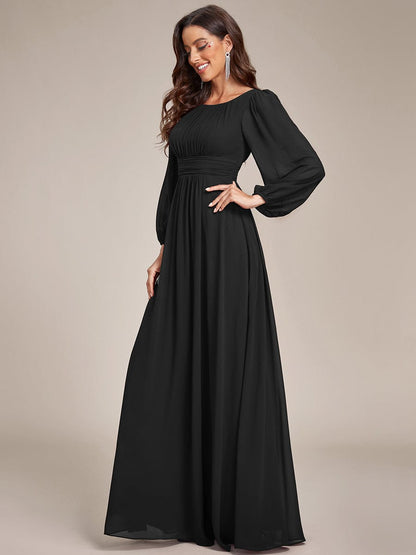 Weitese Chiffon High Empire Waist Puff Sleeve Mother Dress