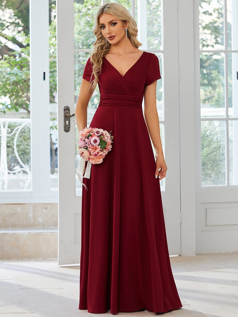 Weitese Simple Pleated Empire Waist A-Line Bridesmaid Dress