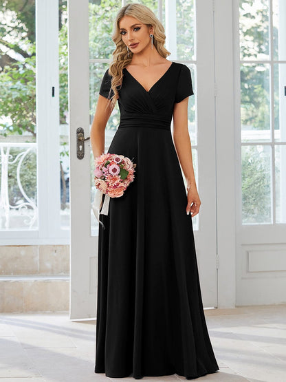 Weitese Simple Pleated Empire Waist A-Line Bridesmaid Dress