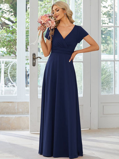 Weitese Simple Pleated Empire Waist A-Line Bridesmaid Dress