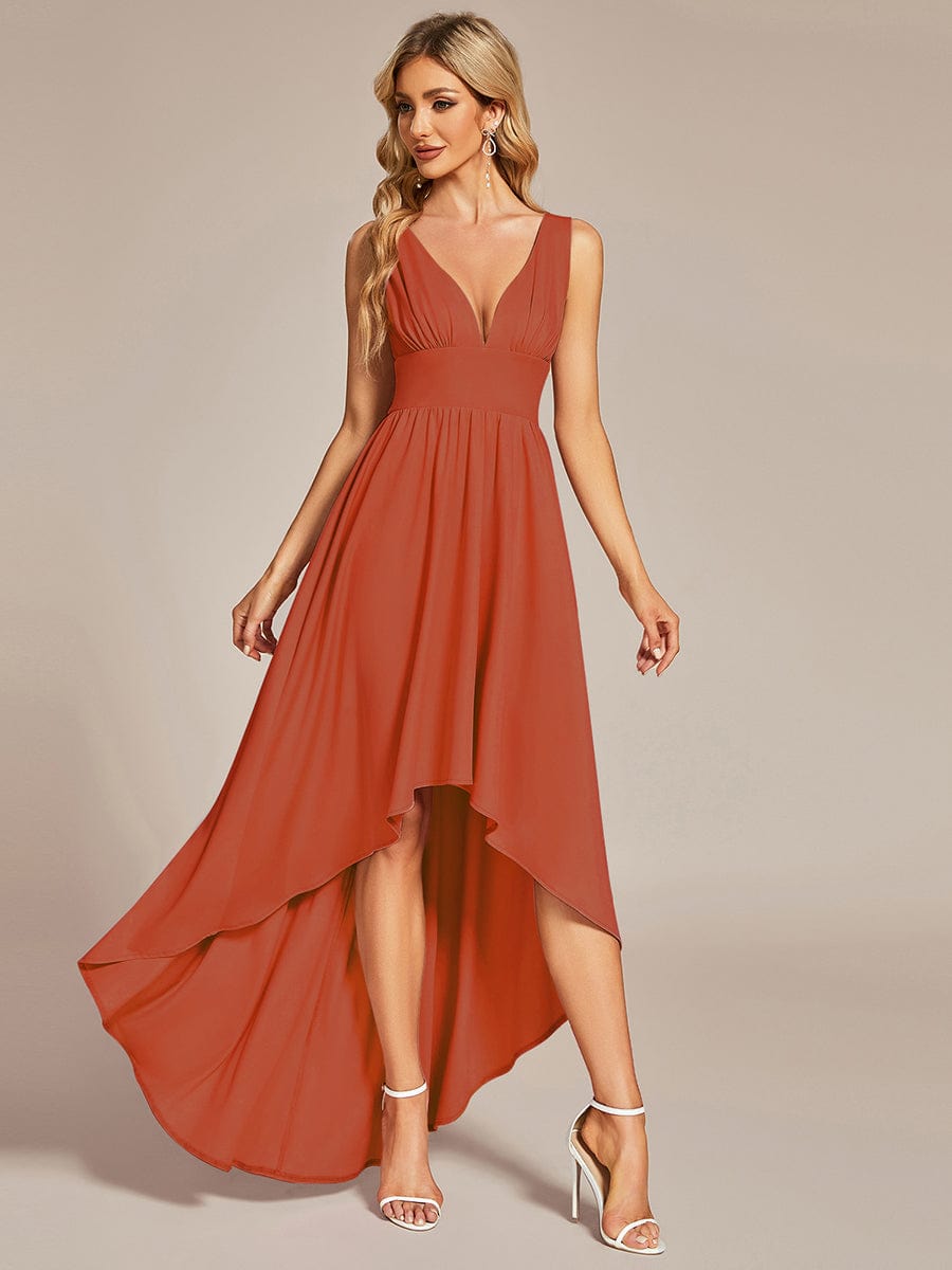 Weitese Elegant High-Low Sleeveless Empire Waist Bridesmaid Dress