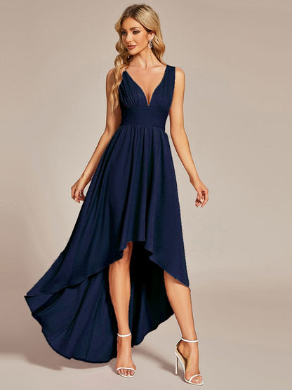 Weitese Elegant High-Low Sleeveless Empire Waist Bridesmaid Dress