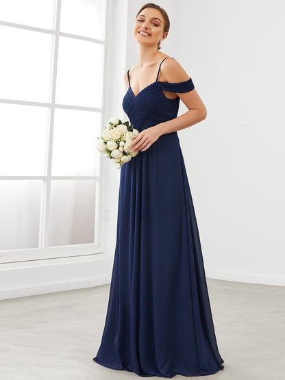 Weitese Spaghetti Straps V-Neck A-Line Bridesmaid Dress