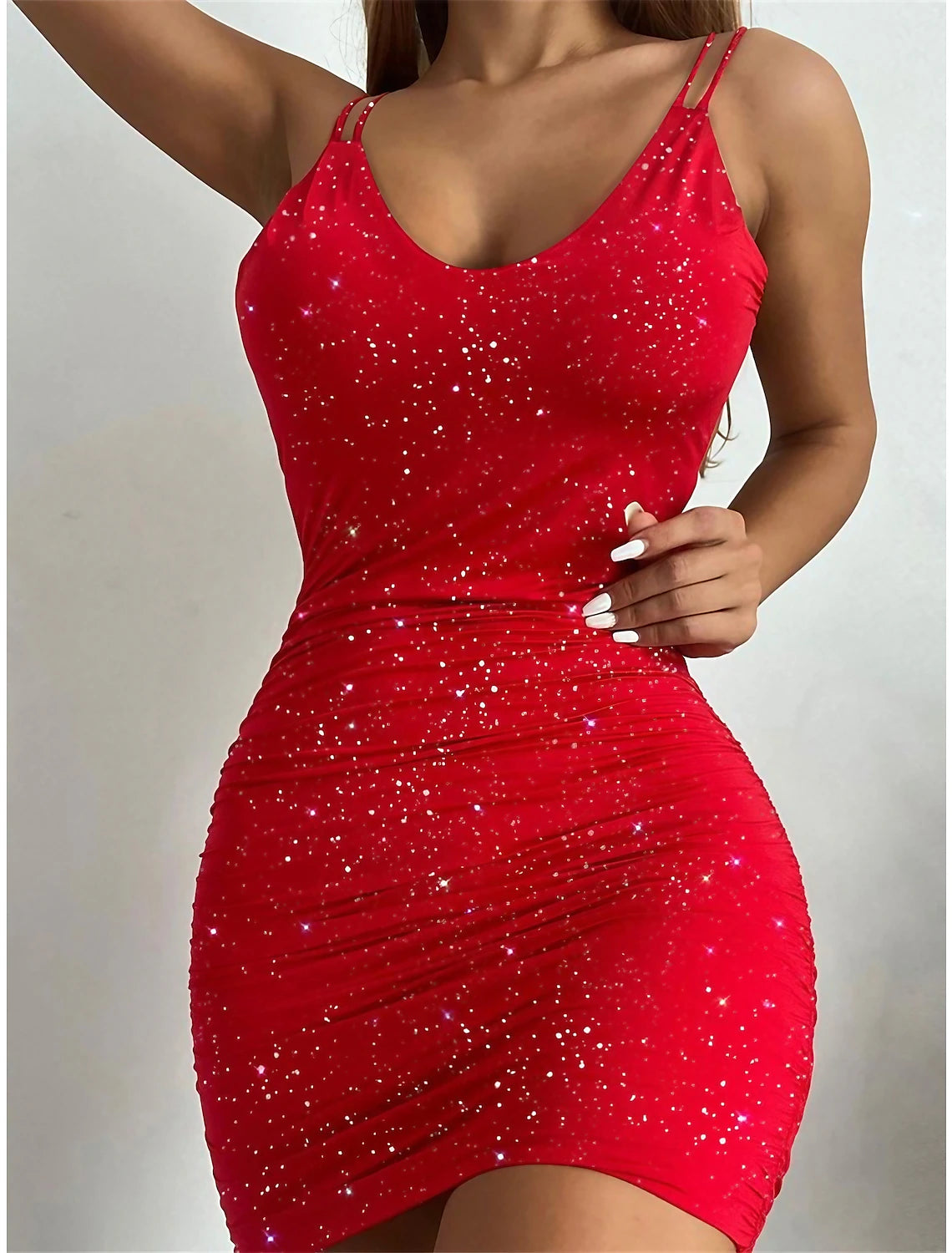 Women's Party Dress Homecoming Dress Bodycon Mini Dress Black Red Blue Sleeveless Pure Color Backless Summer Spring Spaghetti Strap Party Vacation Summer Dress