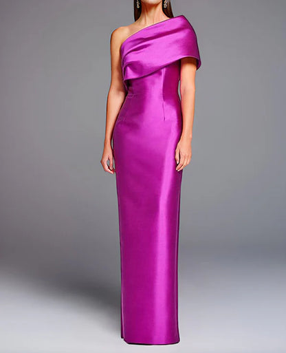 Sheath One-Shoulder Floor-Length Mother Of The Bride Dresses