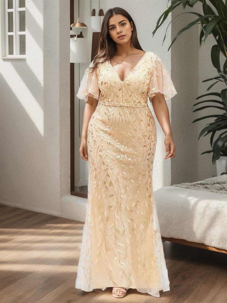 Weitese Plus Size Long Mermaid Formal Dresses for Weddings