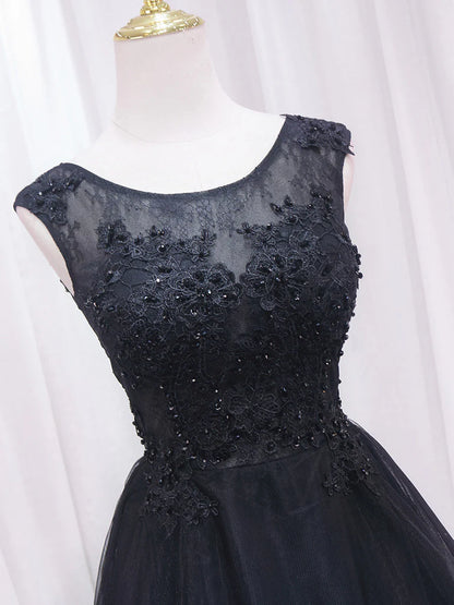 A-line Lace Tulle High Low Short Homecoming Dress