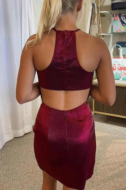 Halter Cutout Back Tight Party Homecoming Dress