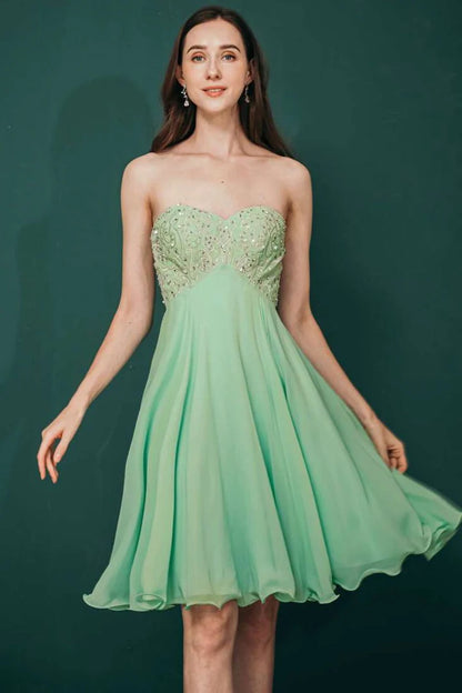 A-line Sweetheart Embroidery Short Homecoming Dress