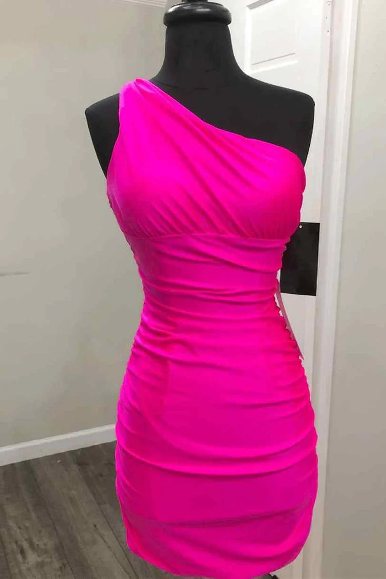 One Shoulder Tight Homecoming Dress